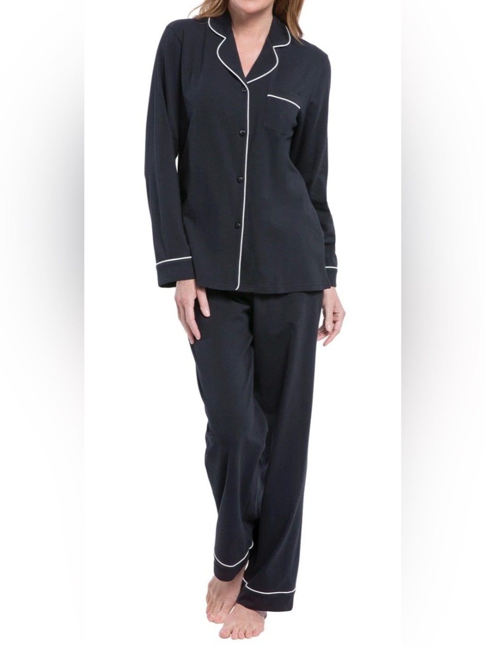 Pajamagram - Solid Jersey Button-Front Pajamas